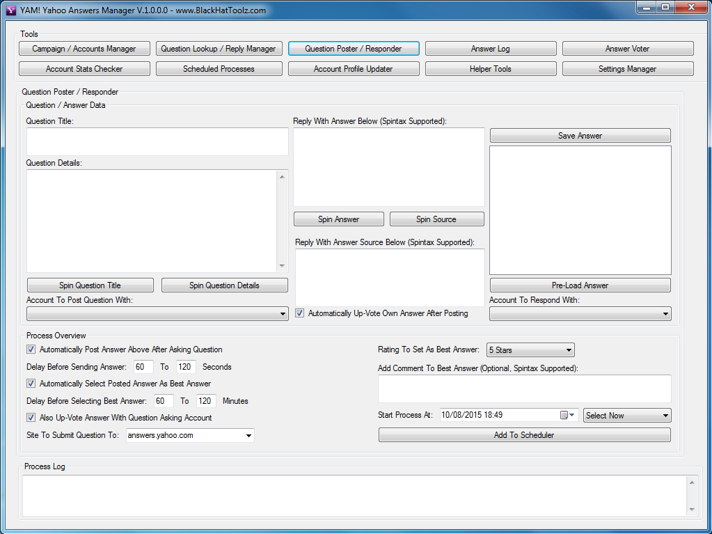 YAM! Yahoo Answers Manager Automation Software