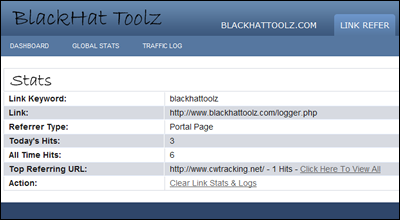 Link Refer Black Hat Click Tracking Portal